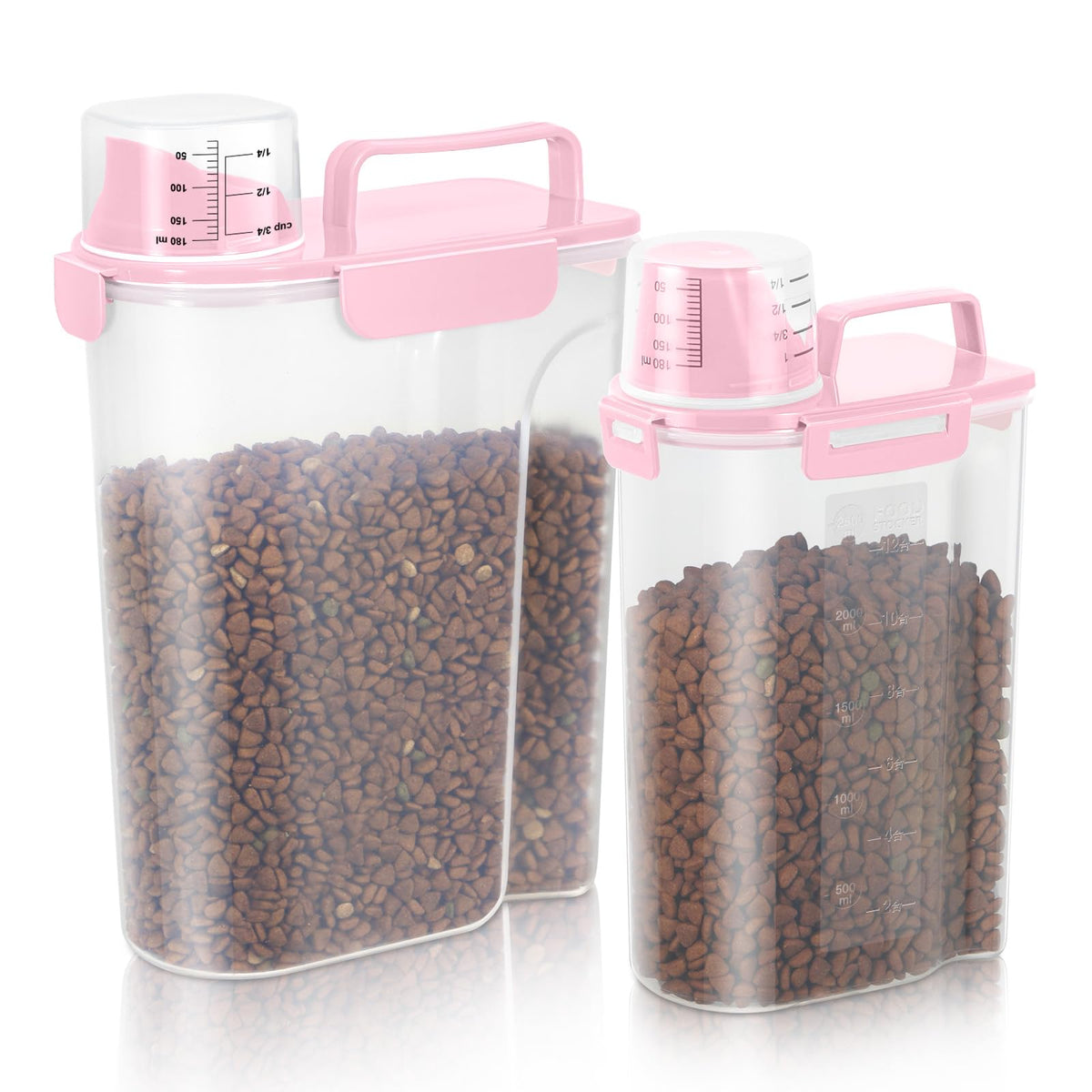 LEAWALK 5Lbs Airtight Cat Dog Food Storage Container with Upgraded Large Nozzle BPA-Free, Pet Food Storage Containers for Rice, Grain, Pet Food, Flour, Dog Treat Storage (Dark Gray, 5L-1pack)