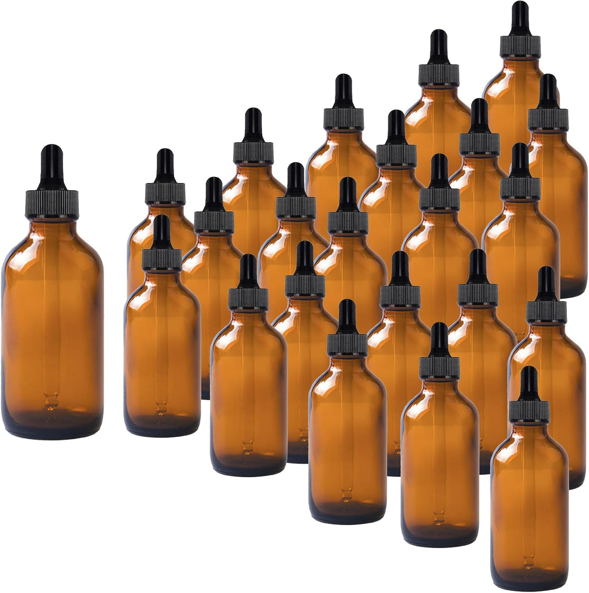 24 Pack 4oz Clear Glass Dropper Bottles, Eye Dropper Bottles with Glass Droppers for Essential Oils, Perfumes(4oz, Gold)