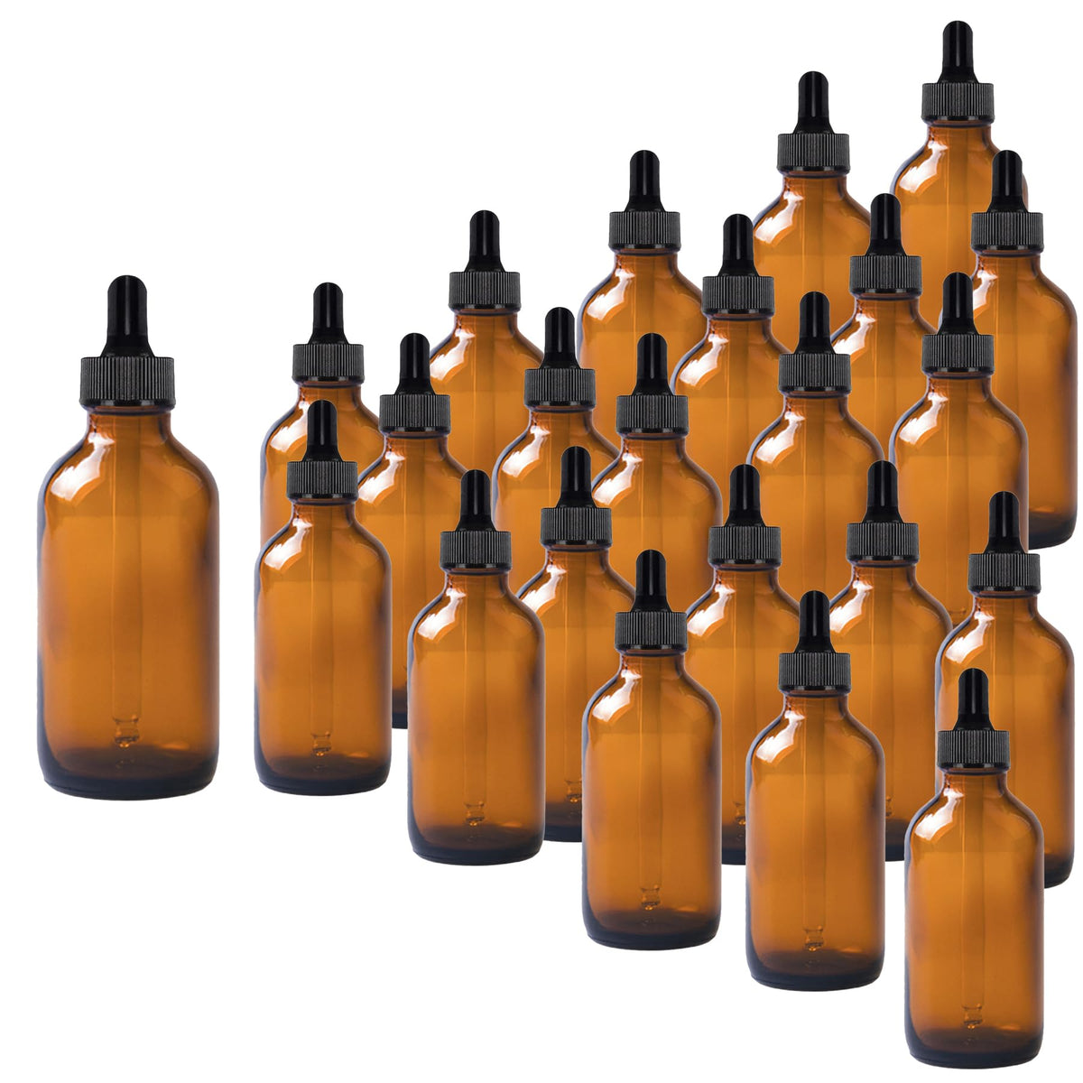 24 Pack 4oz Clear Glass Dropper Bottles, Eye Dropper Bottles with Glass Droppers for Essential Oils, Perfumes(4oz, Gold)
