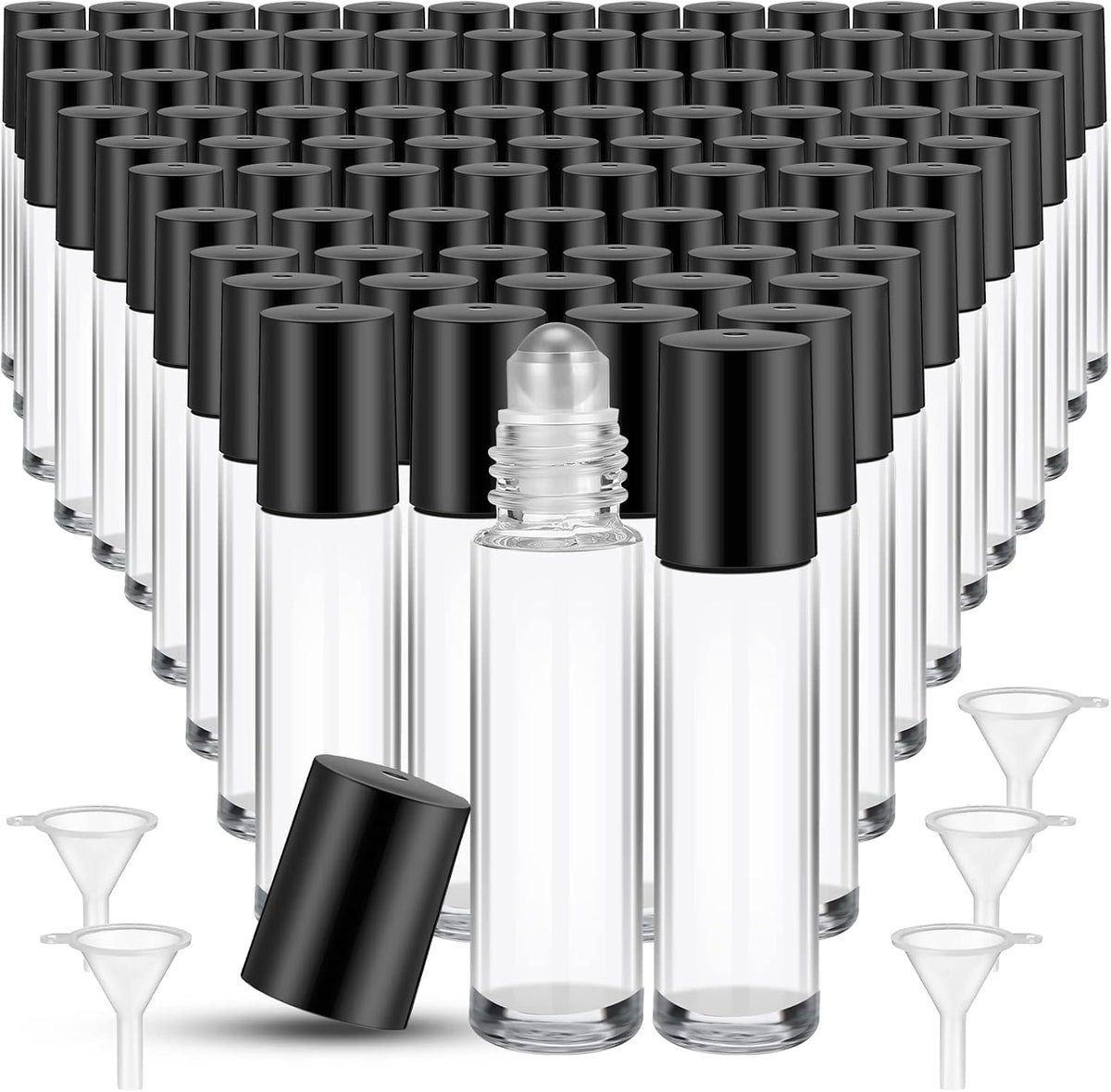 Sumind 150 Pcs Glass Essential Oil Roller Bottles 10 ml, Clear