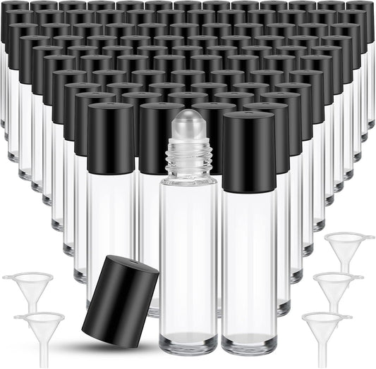 Sumind 150 Pcs Glass Essential Oil Roller Bottles 10 ml, Clear