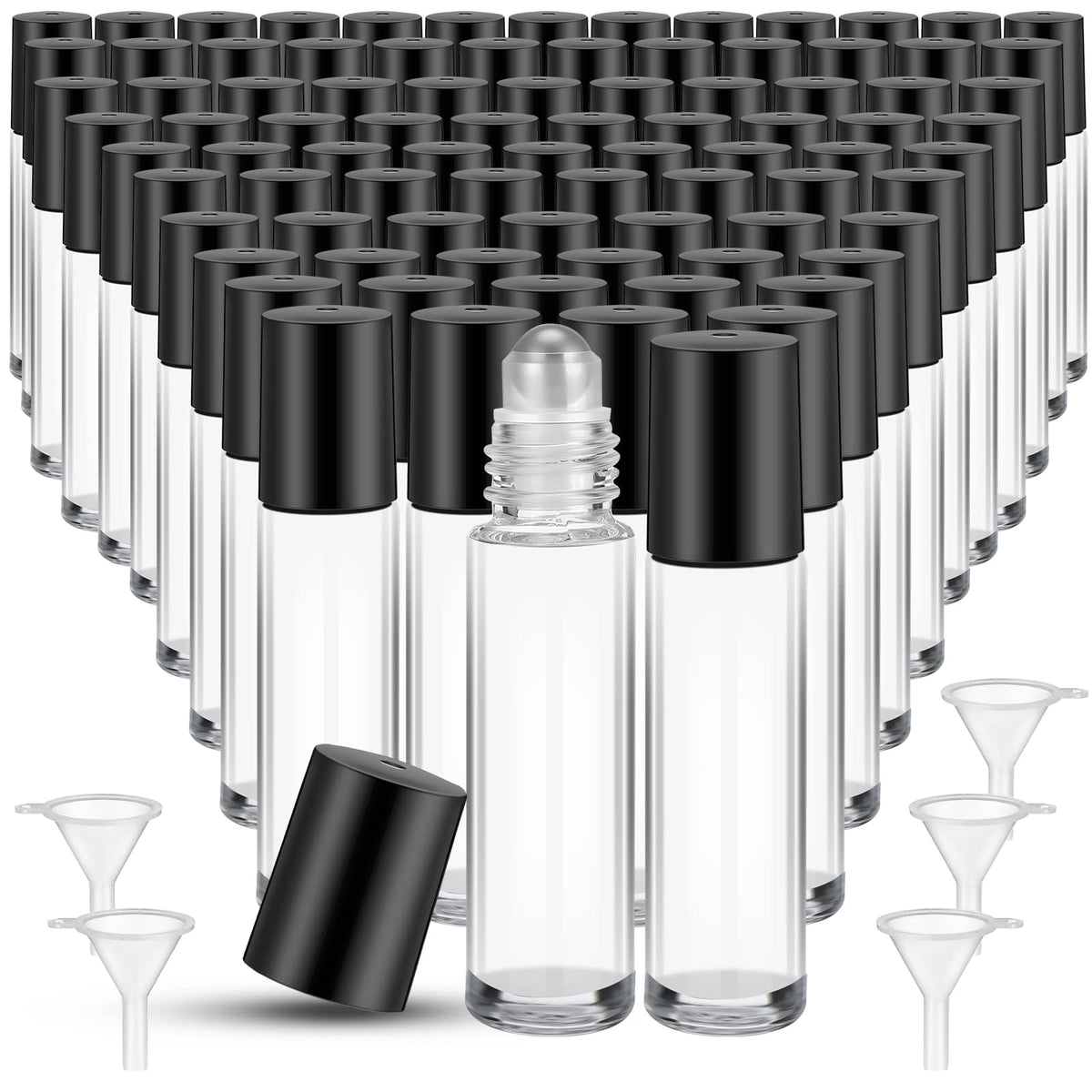 Sumind 150 Pcs Glass Essential Oil Roller Bottles 10 ml, Clear