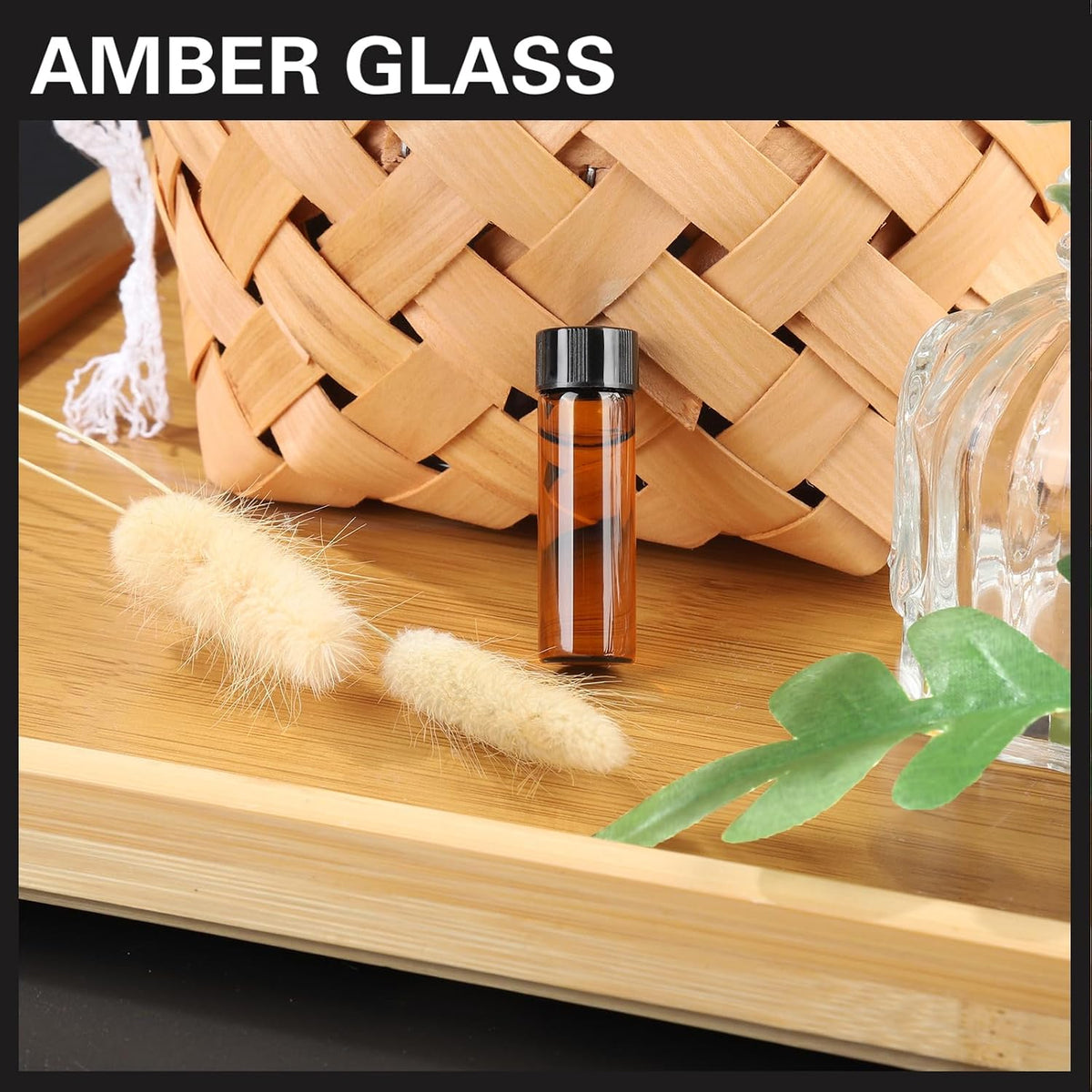 Teenitor 100pcs Essential Oil Bottles, 5ml Essential Oil Bottles Empty Glass Anointing Bottles, Small 5ml Oil Vial, Sample Bottles