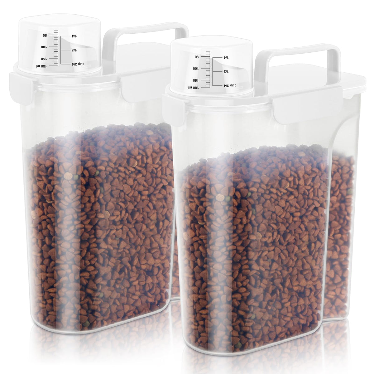 LEAWALK 5Lbs Airtight Cat Dog Food Storage Container with Upgraded Large Nozzle BPA-Free, Pet Food Storage Containers for Rice, Grain, Pet Food, Flour, Dog Treat Storage (Dark Gray, 5L-1pack)
