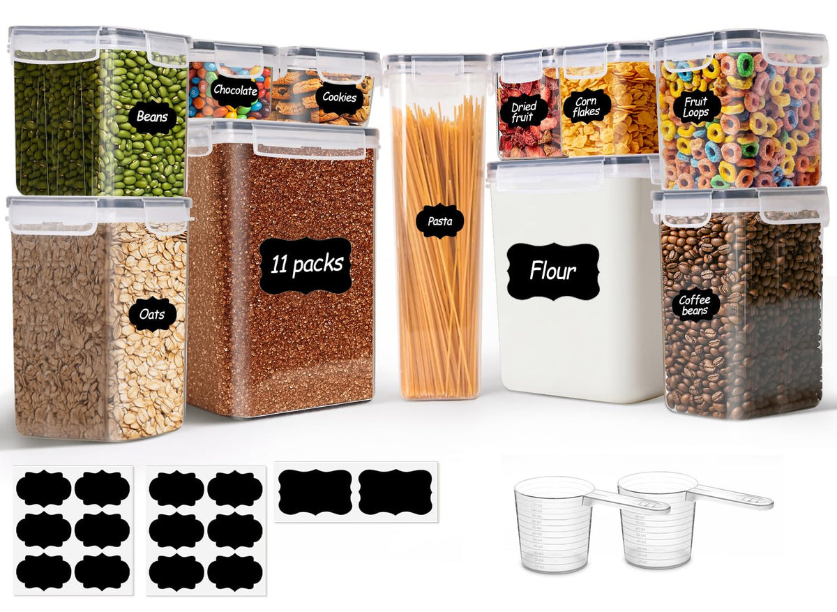 ComSaf Airtight Rice Storage Container with Lid 10Qt 2Pack, Large Capacity