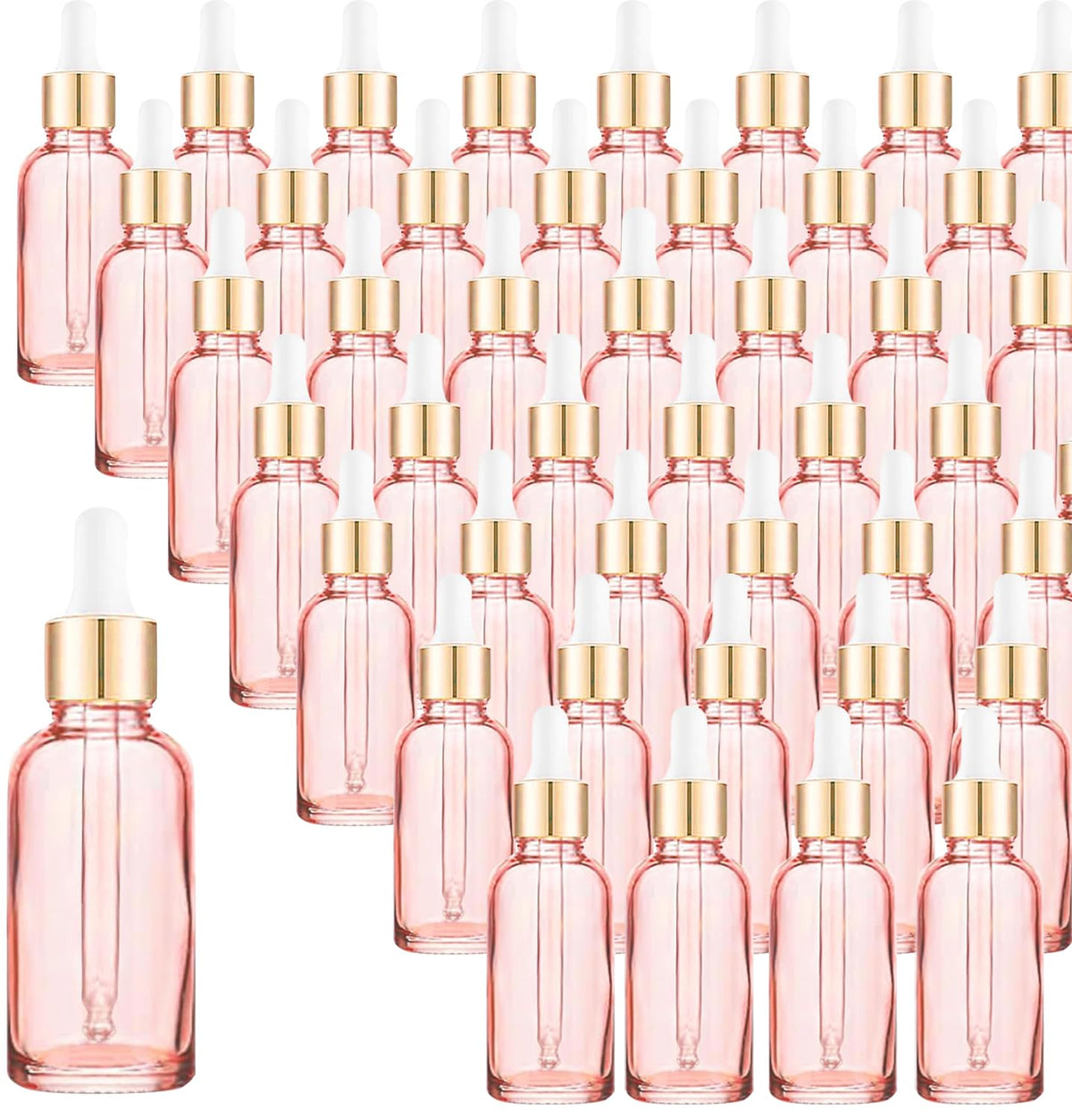 24 Pack 4oz Clear Glass Dropper Bottles, Eye Dropper Bottles with Glass Droppers for Essential Oils, Perfumes(4oz, Gold)