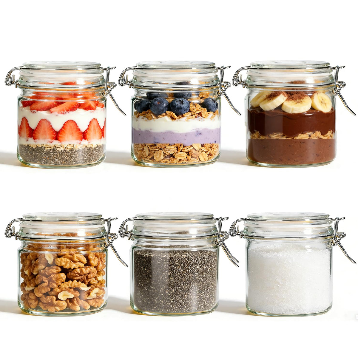ComSaf Small Glass Spice Jars with Airtight Lids 4 oz 12 Pack Mason Pantry