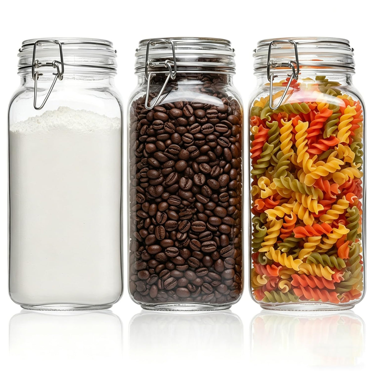 ComSaf Square Small Glass Spice Jars with Airtight Lids 4 oz 12 Pack Pantry