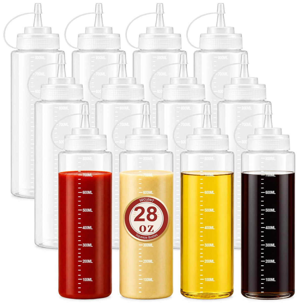 8oz Squeeze Bottles, Sauce Bottles, Squirt Bottle, Salad Dressing Bottle
