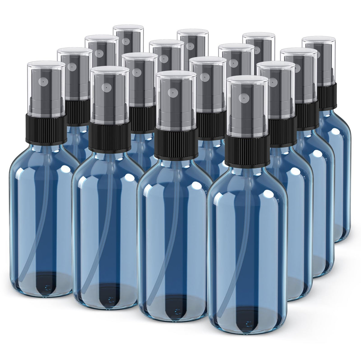 Wedama Spray Bottle, 2 oz Fine Mist Glass Spray Bottles, Little Refillable Liquid Containers for Watering Flowers Cleaning (16 Pack, Amber)
