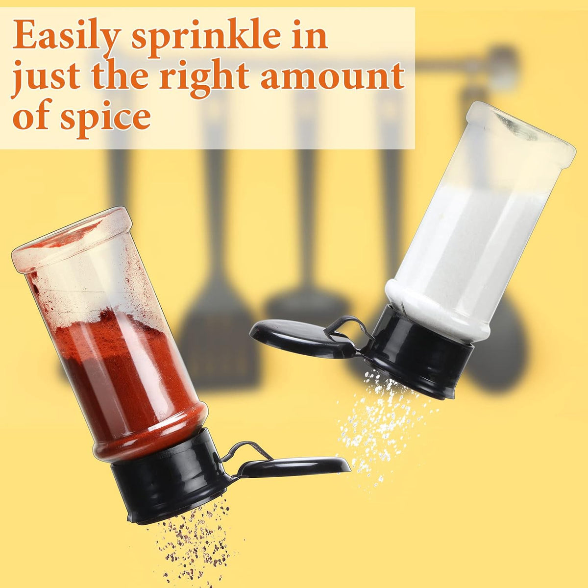 50 Pcs 3.3 Oz/ 100ml Plastic Spice Jars with Shaker Lid Seasoning Container
