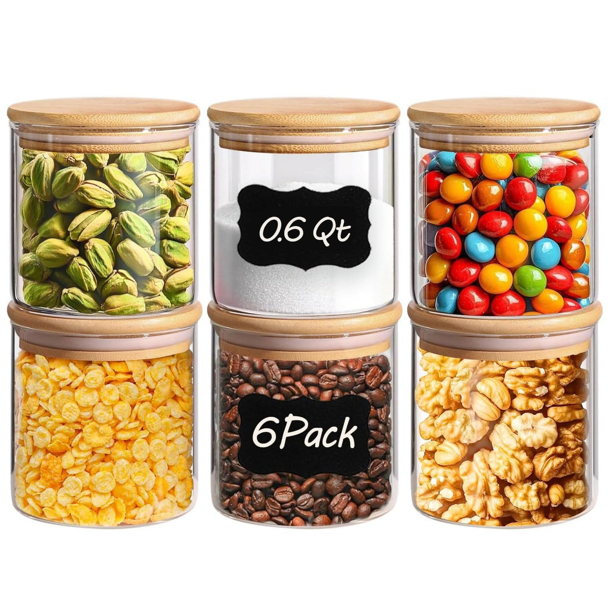 ComSaf Glass Spice Jars 4oz 16 Pack, Small Seasoning Containers with labels