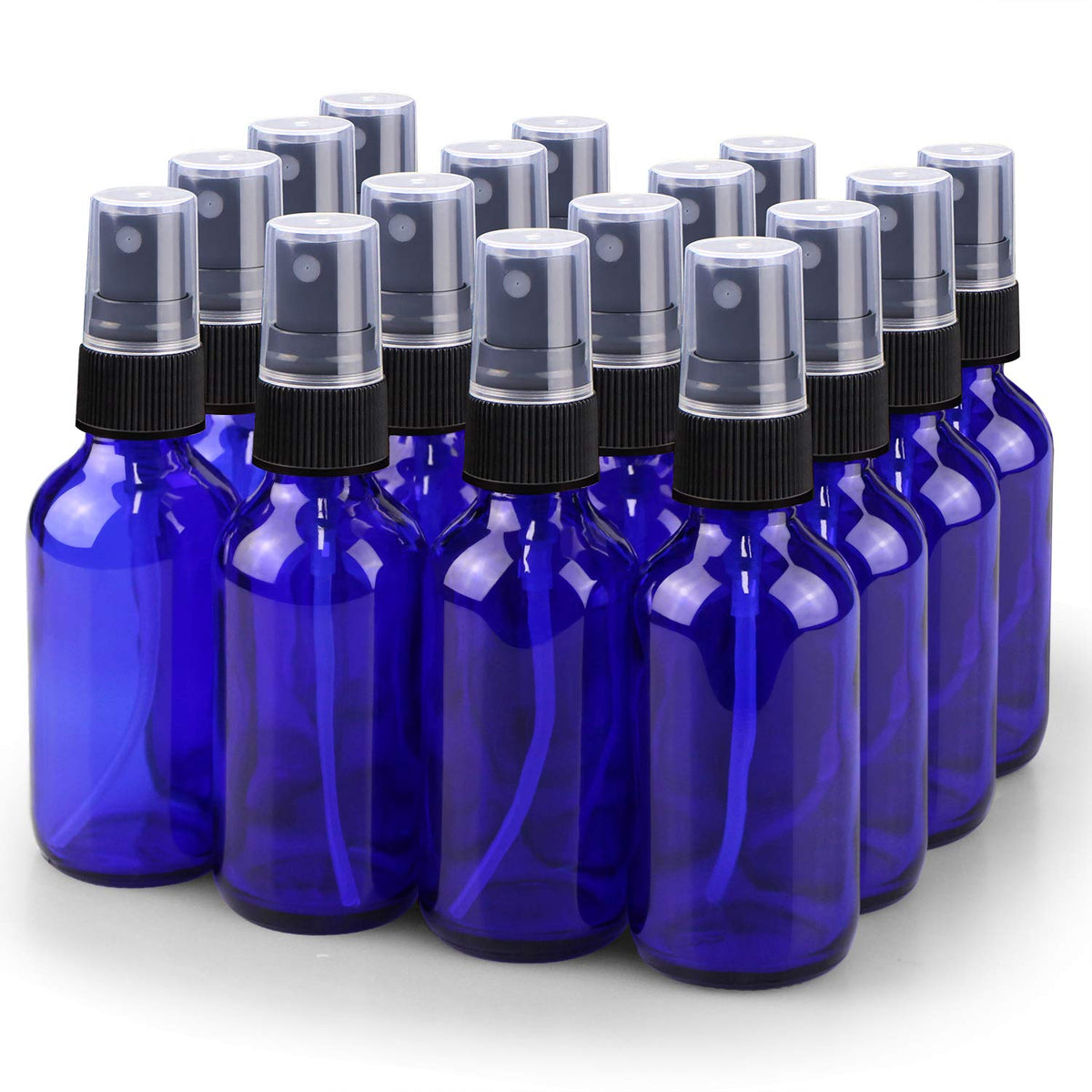 Wedama Spray Bottle, 2 oz Fine Mist Glass Spray Bottles, Little Refillable Liquid Containers for Watering Flowers Cleaning (16 Pack, Amber)