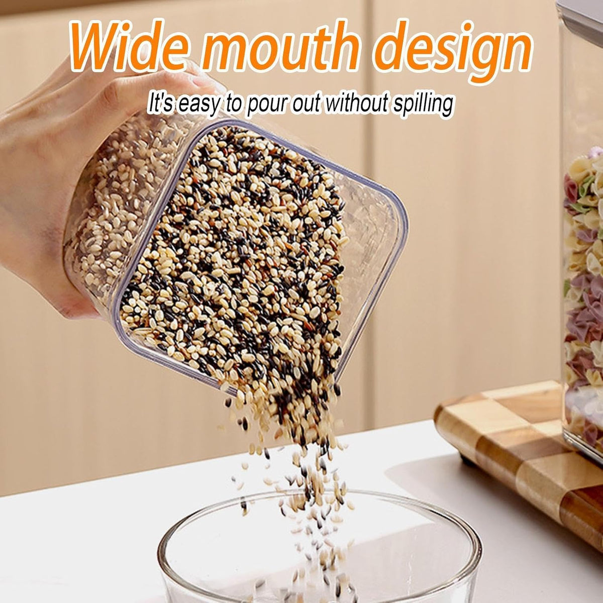 Sealed Food Storage Containers, Stackable Press Type Containers With Lids