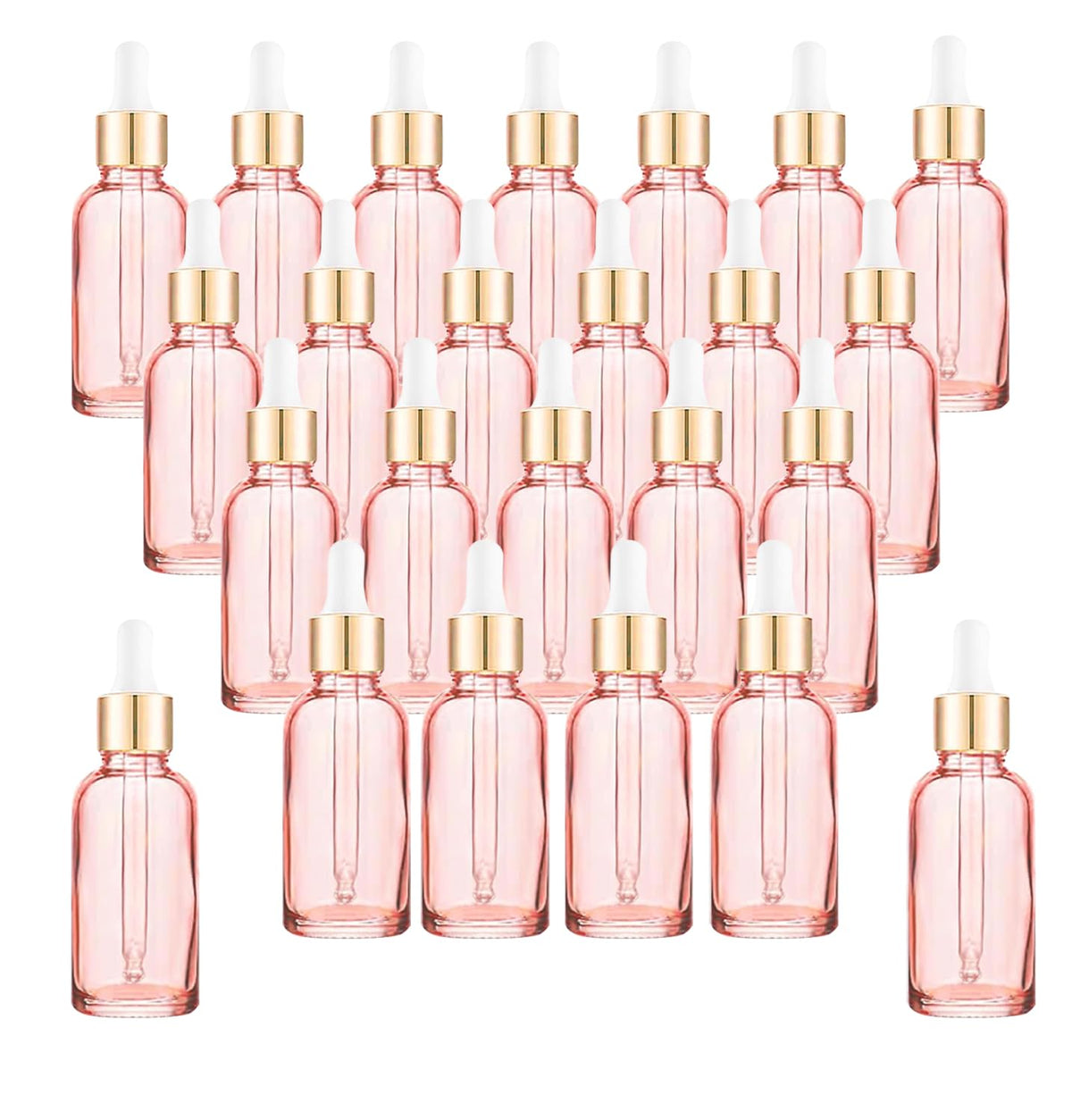 24 Pack 4oz Clear Glass Dropper Bottles, Eye Dropper Bottles with Glass Droppers for Essential Oils, Perfumes(4oz, Gold)