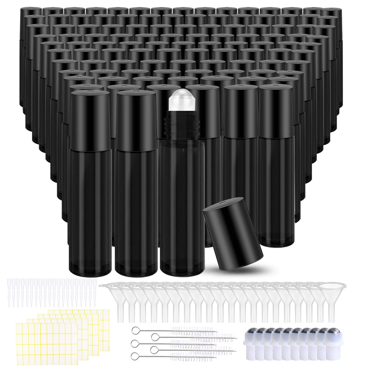 150 Pcs Glass Essential Oil Roller Bottles 10 ml, Clear