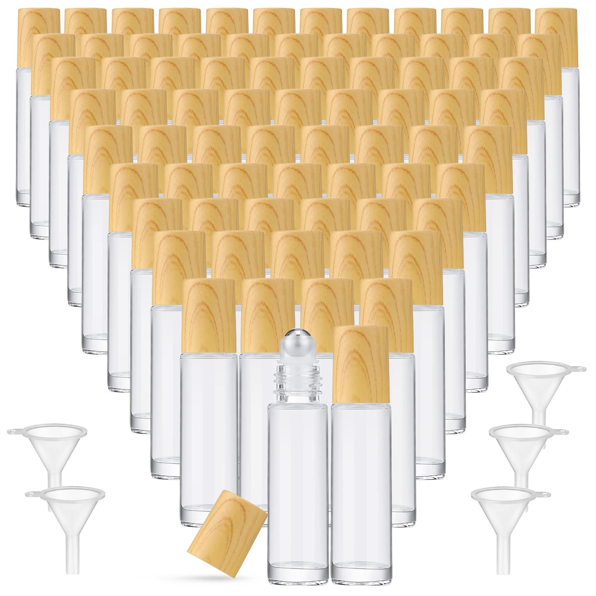 Sumind 150 Pcs Glass Essential Oil Roller Bottles 10 ml, Clear