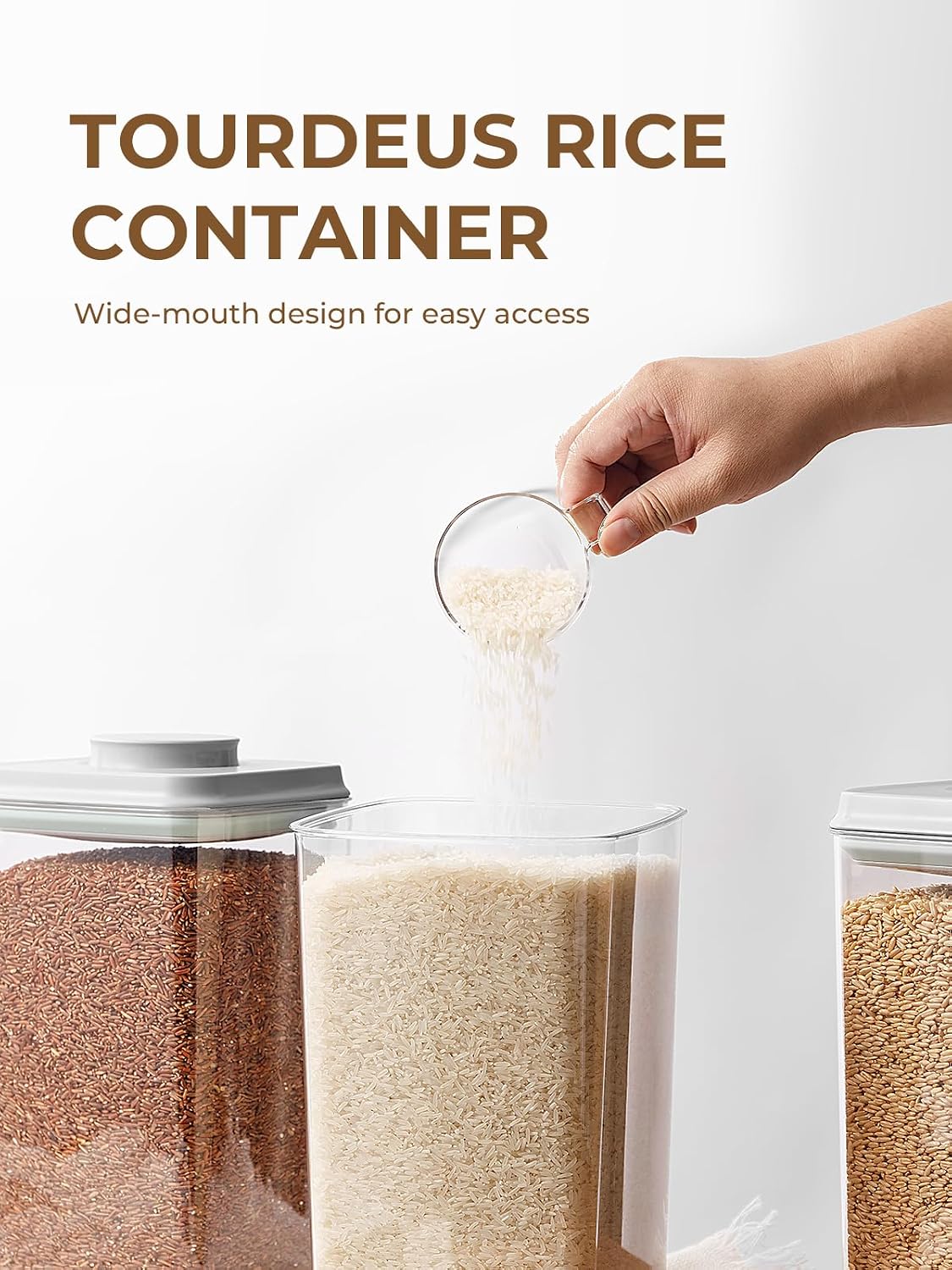 Airtight Food Storage Container, 4.22 Qt Large Pantry Canister with Pop Lid