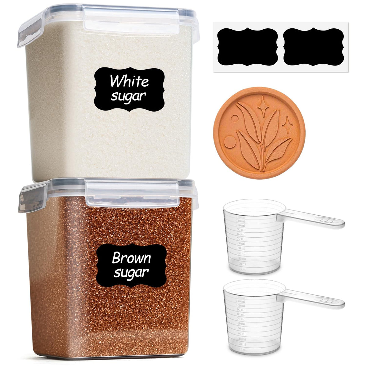 ComSaf Airtight Rice Storage Container with Lid 10Qt 2Pack, Large Capacity