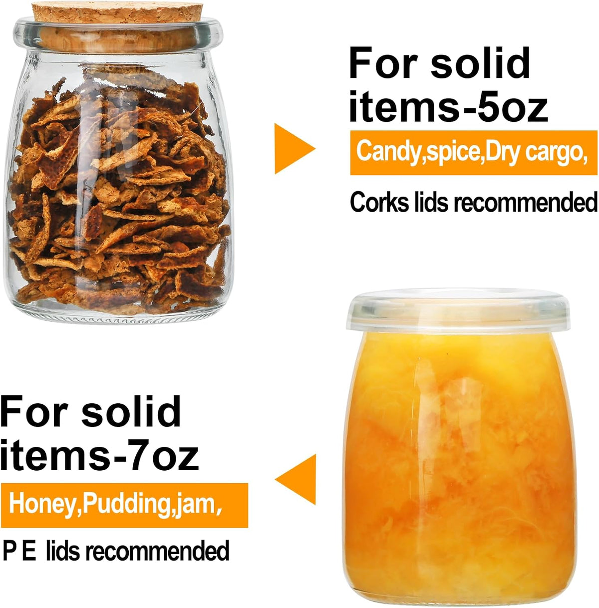 7 oz Glass Jars with Lids,Mini Yogurt Jars 30 Pack, Apothecary Jars