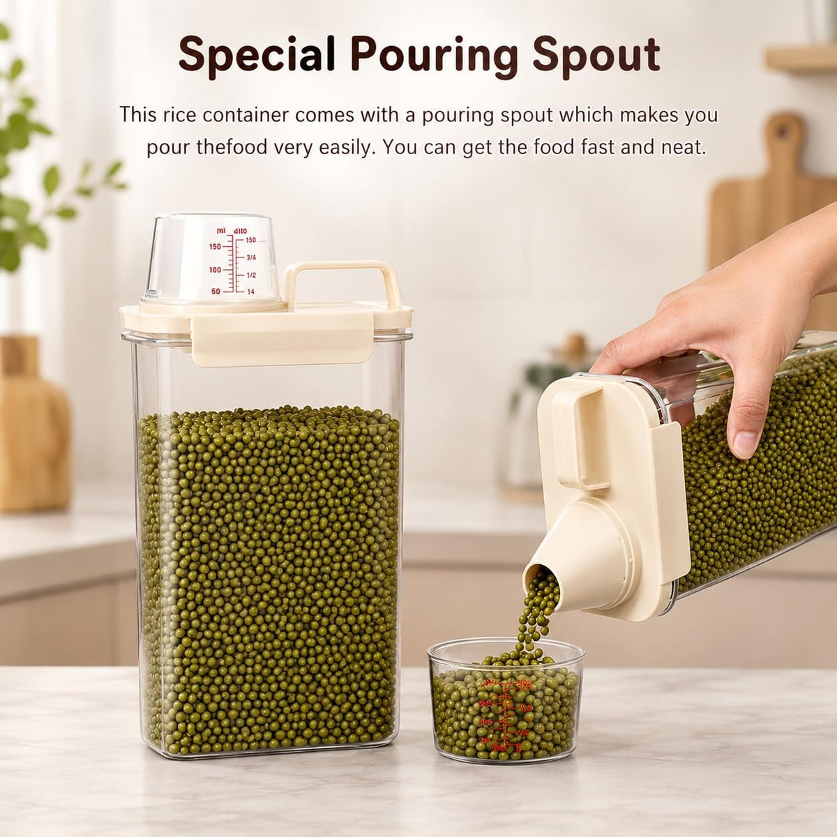 Rice Storage Container, 3-5 Lbs Tcereal Storage Container