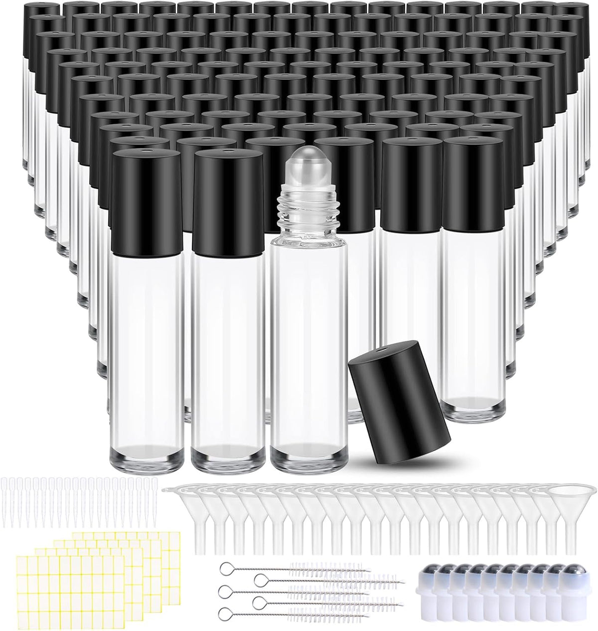 150 Pcs Glass Essential Oil Roller Bottles 10 ml, Clear