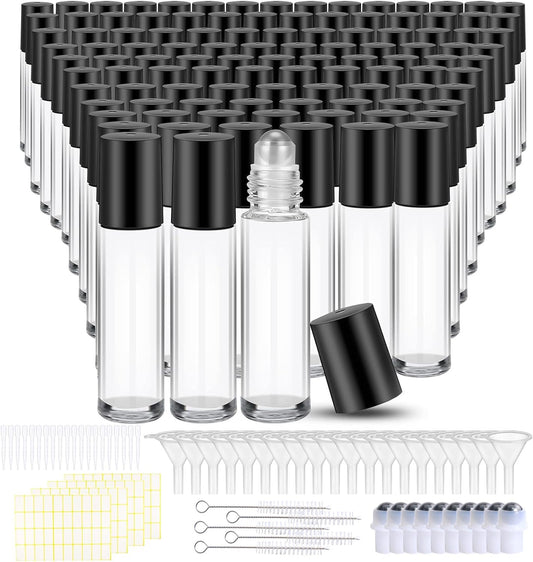 150 Pcs Glass Essential Oil Roller Bottles 10 ml, Clear