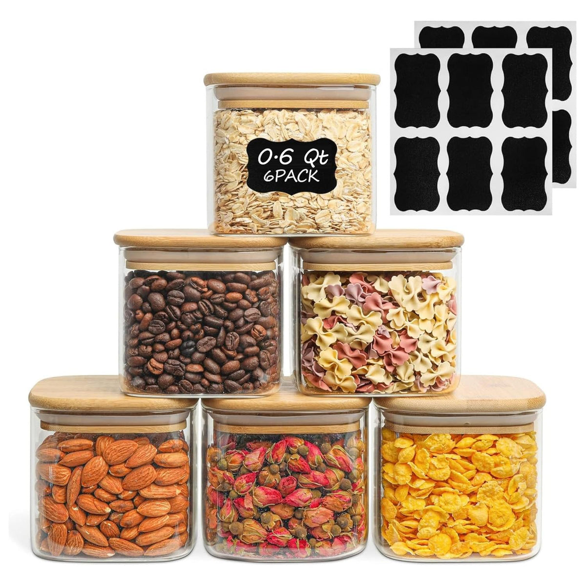 ComSaf Spice Jars 4oz 16 Pack, Seasoning Containers with labels 54 Labels