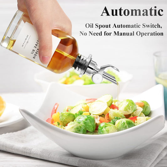 11.8 oz Olive Oil Dispenser Bottle with Bamboo Tray