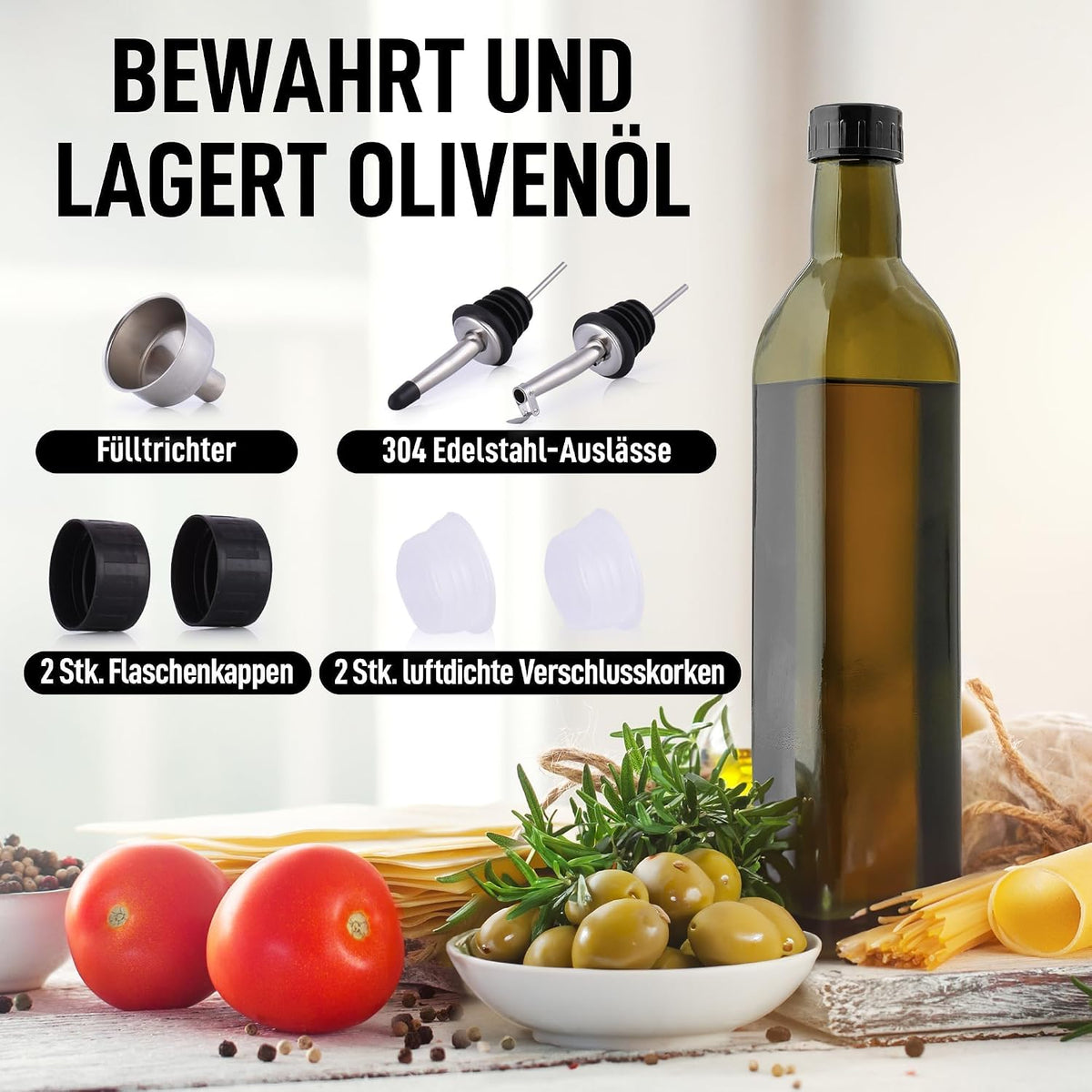 Zulay Kitchen 17oz Olive Oil Glass Dispenser Bottle