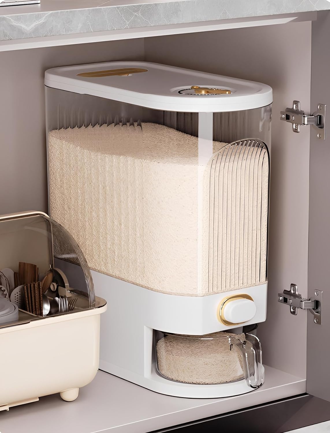 Gagee 22 Lbs Rice Dispenser, Clear