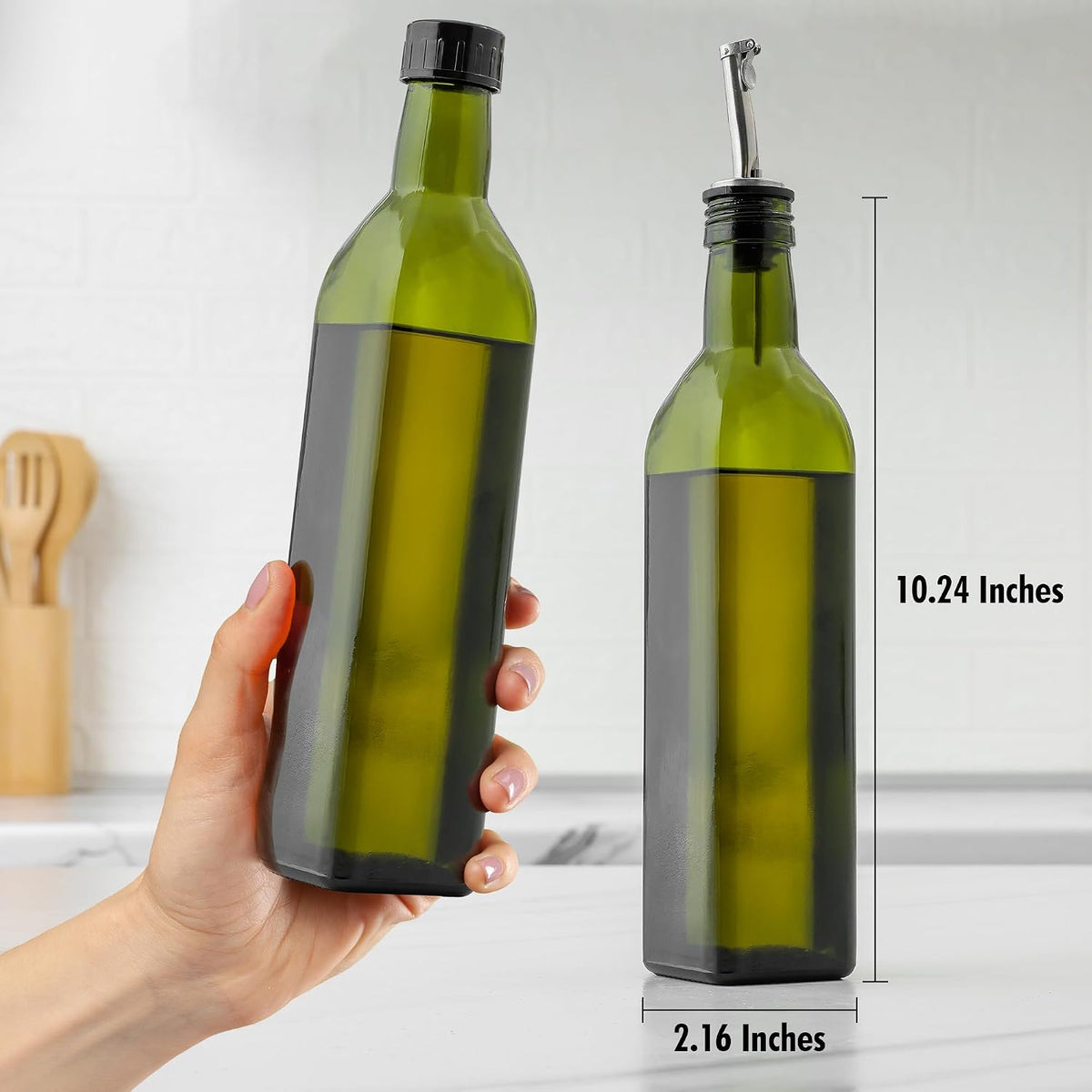 Zulay Kitchen 17oz Olive Oil Glass Dispenser Bottle