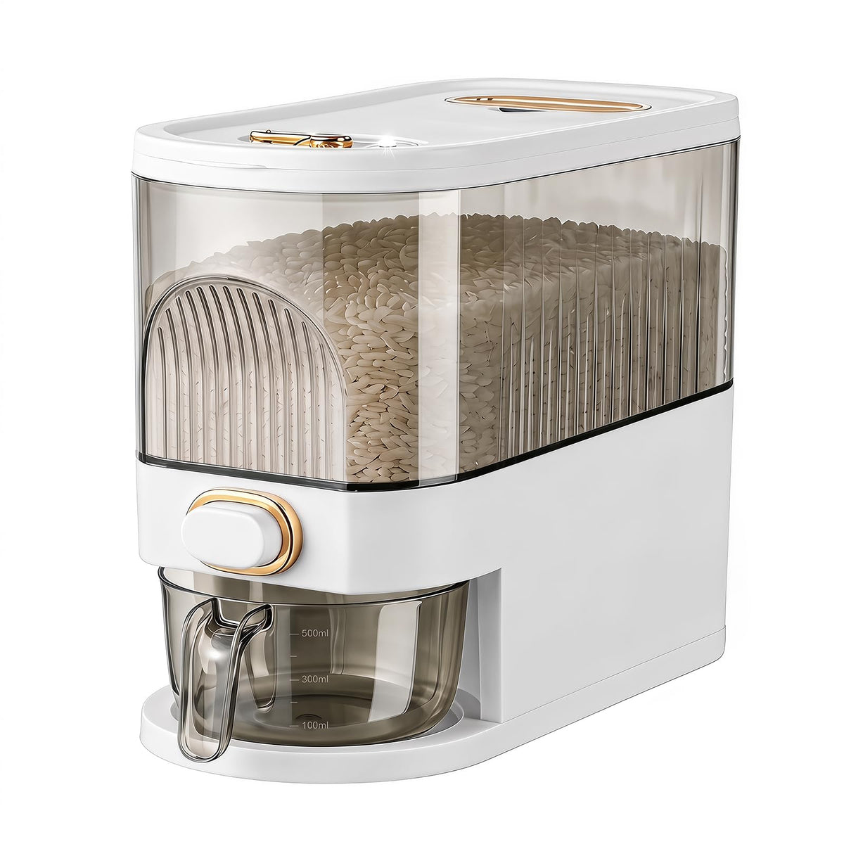11lb Rice Dispenser – Airtight Rice Storage Container with Date Dial & Measuring Cup, Cereal Dry Food Storage Containers for Kitchen Pantry Household, BPA-Free