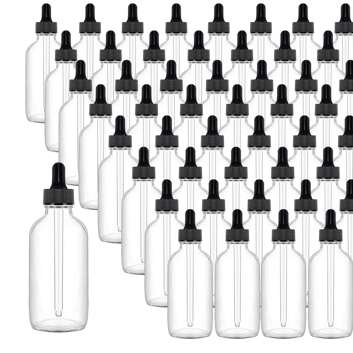 24 Pack 4oz Clear Glass Dropper Bottles, Eye Dropper Bottles with Glass Droppers for Essential Oils, Perfumes(4oz, Gold)
