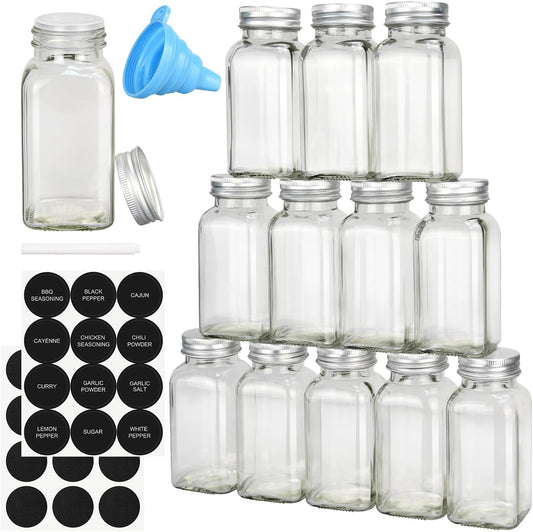 DkOvn 12/24/36 Pack Glass Spice Jars, 4oz Empty Spice Jars