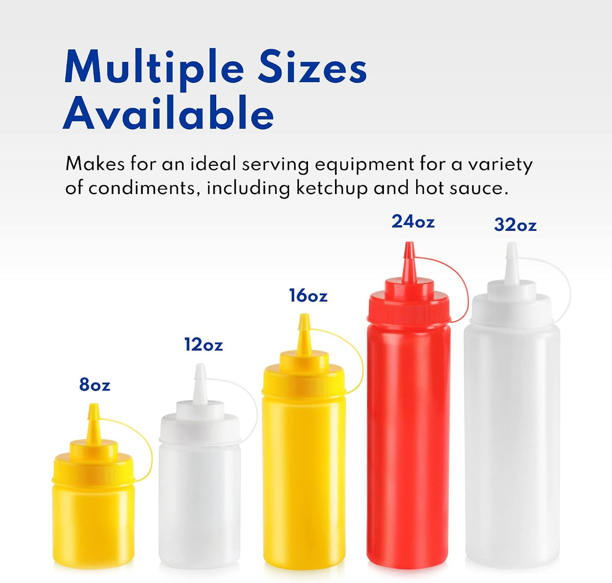 New Star Foodservice Plastic Squeeze Bottles, 32oz, Clear, 6 pk