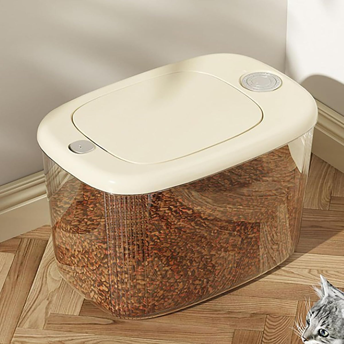 Airtight Rice Container Press Seal Lid PP Large Capacity 24x35.5x25cm Grain Storage Bin for Home Kitchen
