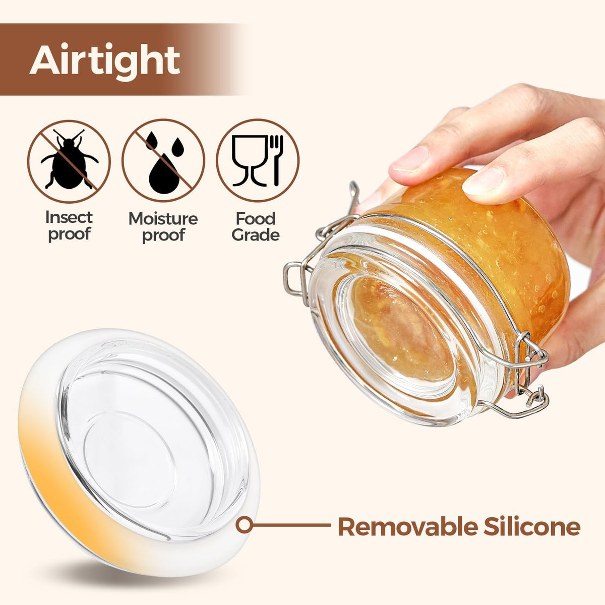 ComSaf Small Glass Spice Jars with Airtight Lids 4 oz 12 Pack Mason Pantry