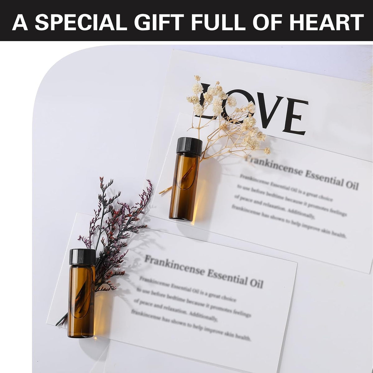 Teenitor 100pcs Essential Oil Bottles, 5ml Essential Oil Bottles Empty Glass Anointing Bottles, Small 5ml Oil Vial, Sample Bottles