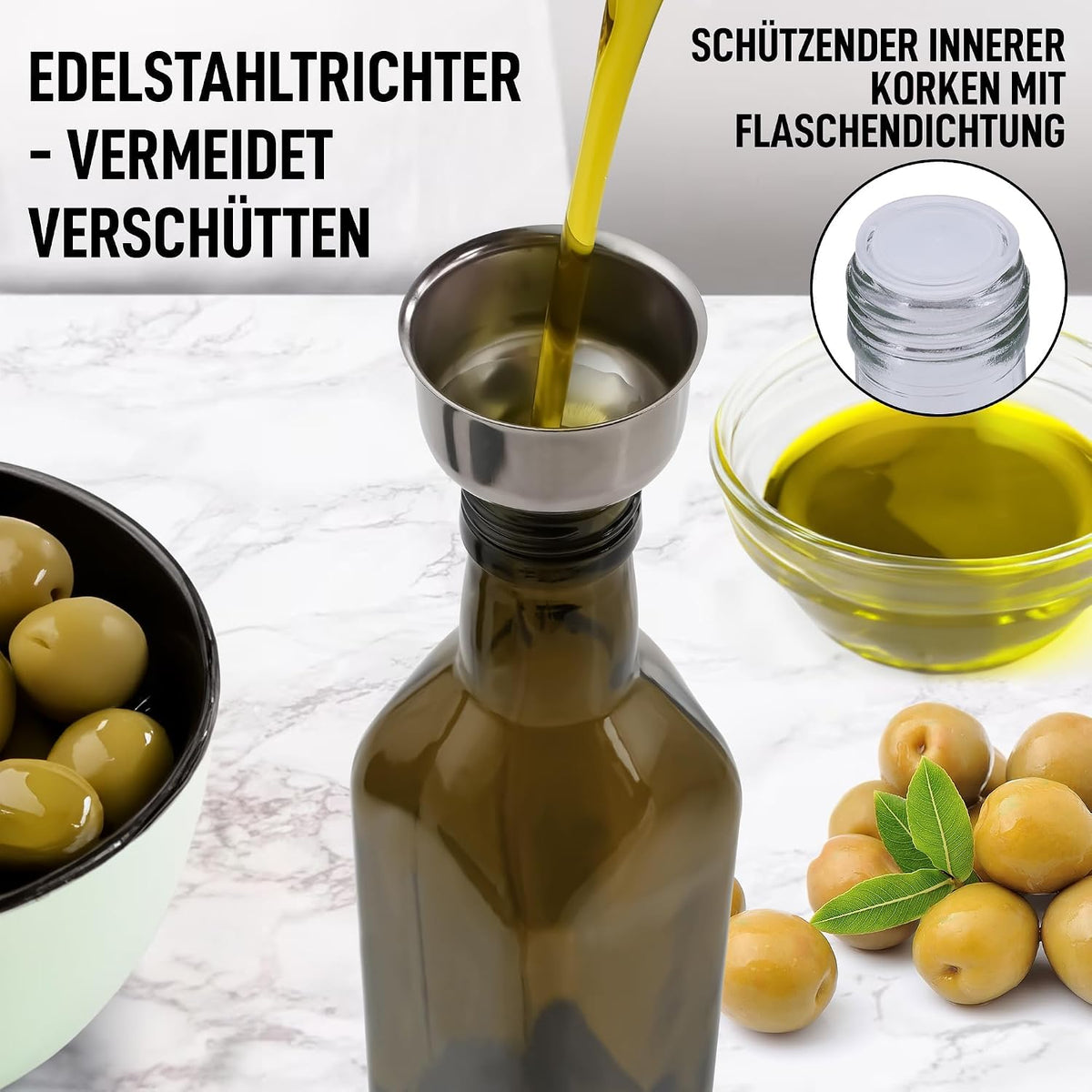 Zulay Kitchen 17oz Olive Oil Glass Dispenser Bottle