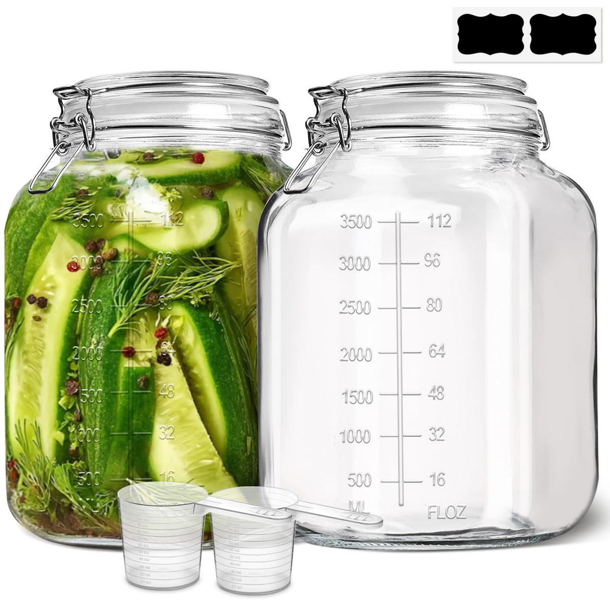 ComSaf Square Small Glass Spice Jars with Airtight Lids 4 oz 12 Pack Pantry