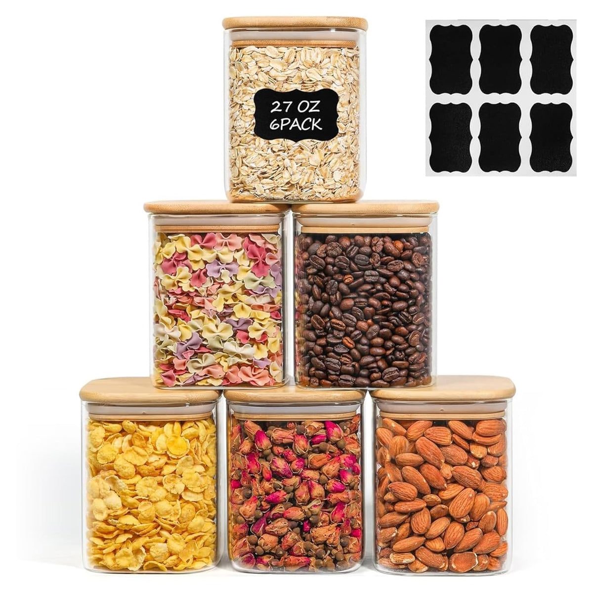 ComSaf Spice Jars 4oz 16 Pack, Seasoning Containers with labels 54 Labels