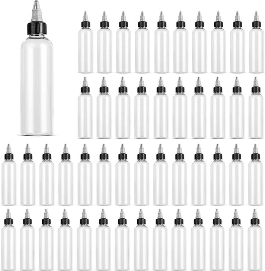 40 Pack Clear Dispensing Bottles,4oz Squeeze Bottles with Twist Top Caps