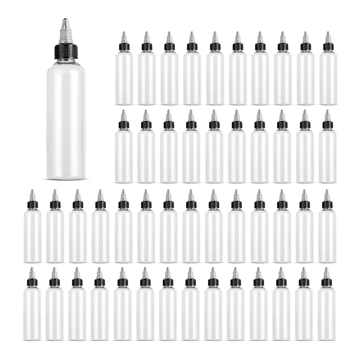 40 Pack Clear Dispensing Bottles,4oz Squeeze Bottles with Twist Top Caps