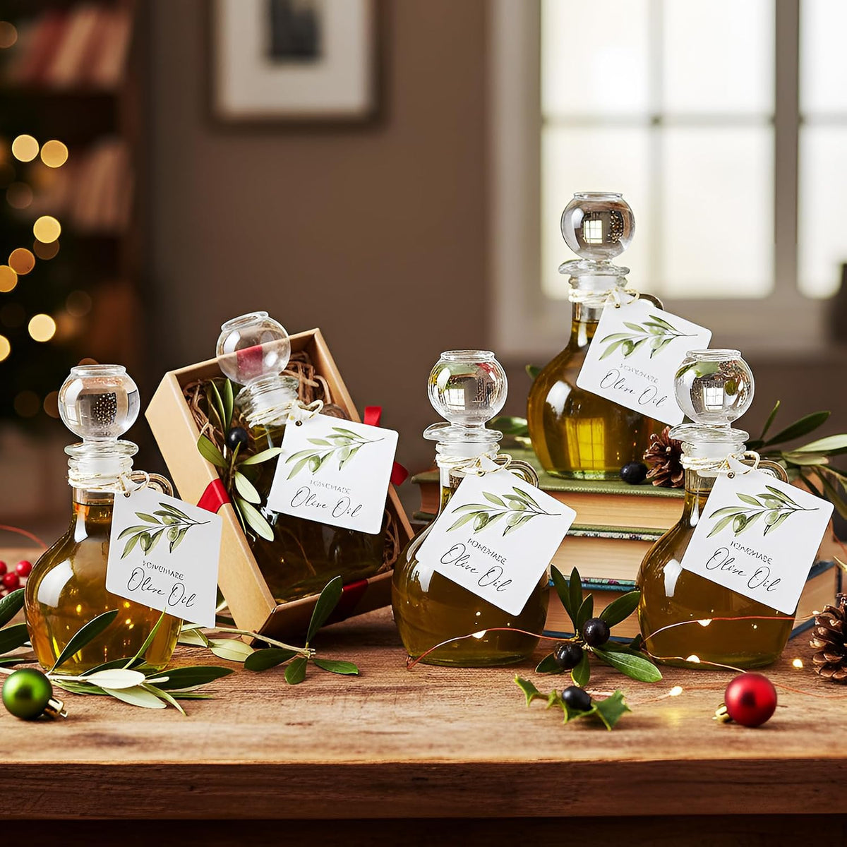 Vesici 20 Set 3.5 oz Mini Olive Oil Glass Bottle with Stopper, Party Favors