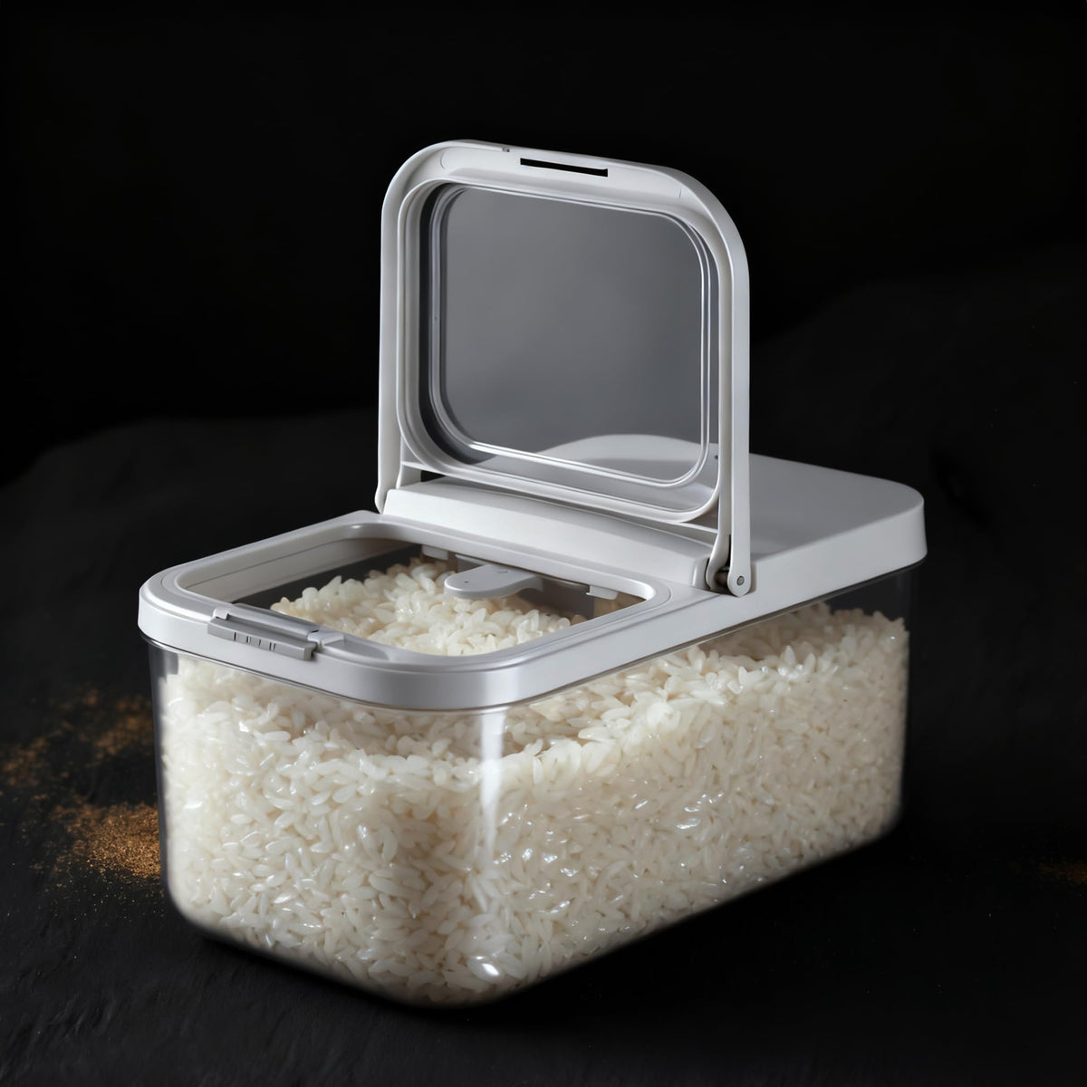 LivLab Mker 10 lb Airtight Rice Storage Container with Measuring Cup