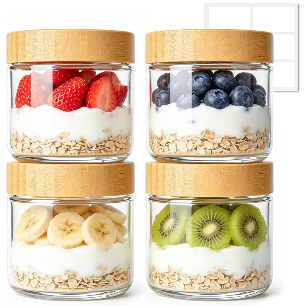 ComSaf Glass Spice Jars 4oz 16 Pack, Small Seasoning Containers with labels
