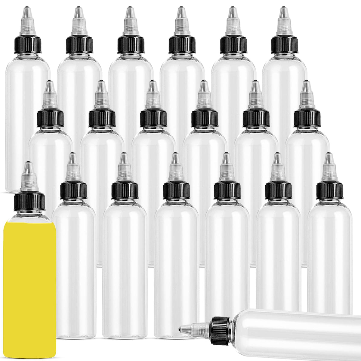 40 Pack Clear Dispensing Bottles,4oz Squeeze Bottles with Twist Top Caps