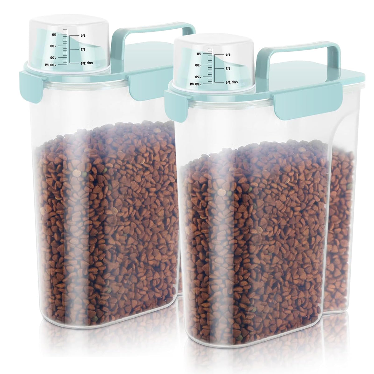 LEAWALK 5Lbs Airtight Cat Dog Food Storage Container with Upgraded Large Nozzle BPA-Free, Pet Food Storage Containers for Rice, Grain, Pet Food, Flour, Dog Treat Storage (Dark Gray, 5L-1pack)