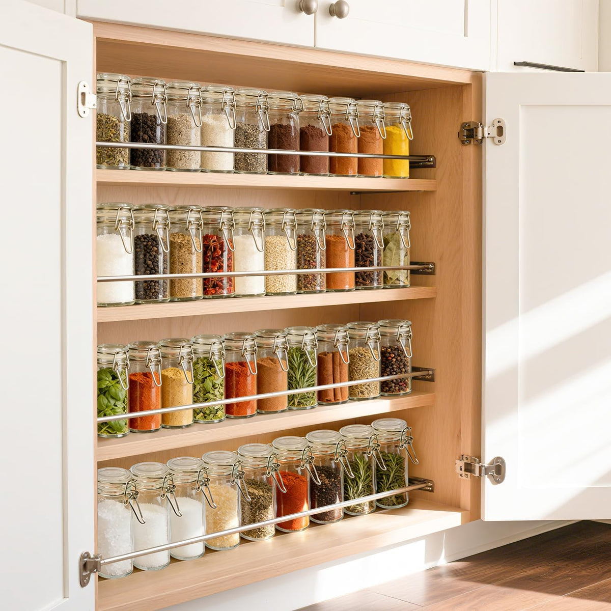ComSaf Small Glass Spice Jars with Airtight Lids 4 oz 12 Pack with Labels